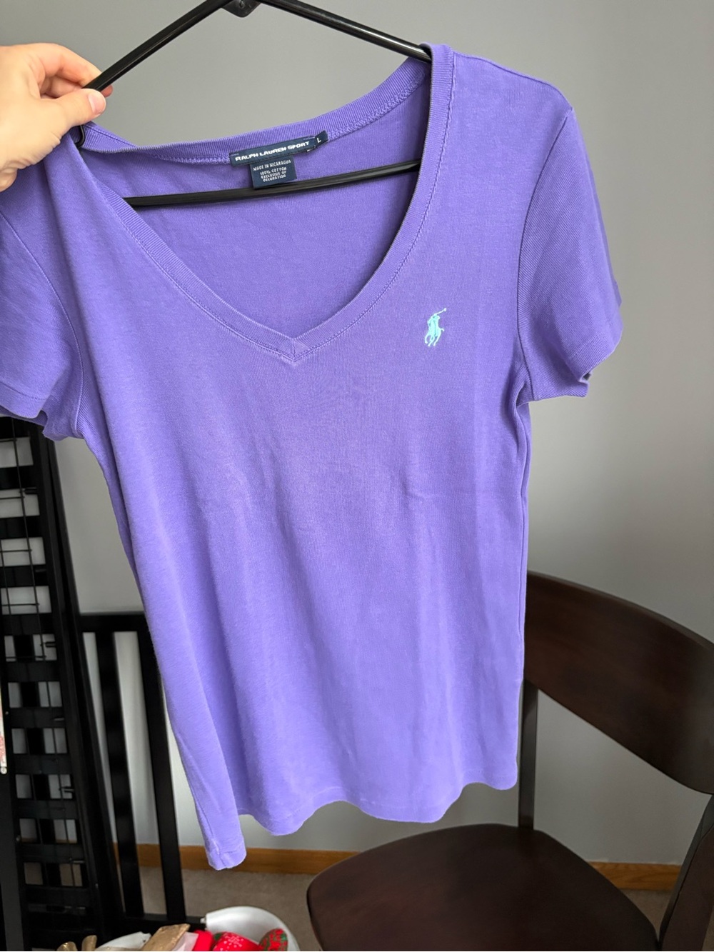 Polo by Ralph Lauren Sport Purple V-Neck Tee - Picture 4 of 9